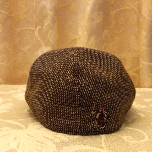 U.S. POLO ASSN. Brown and Cream, Tan, Tweed Newsboy Hat | Gatsby Hat | Golf Hat - Picture 7 of 16
